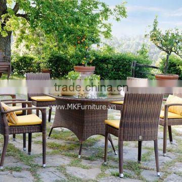 Best Selling wicker rattan dining set - Patio garden chair- P.E rattan dining table and chair - PVC rattan dining chair
