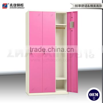 material 3-door closet key lock colorful steel locker staff office locker