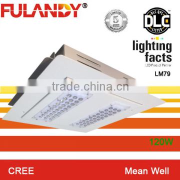 2015 hot new product recessed installation gas station LED 100W led outdoor lighting DLC passway lighting