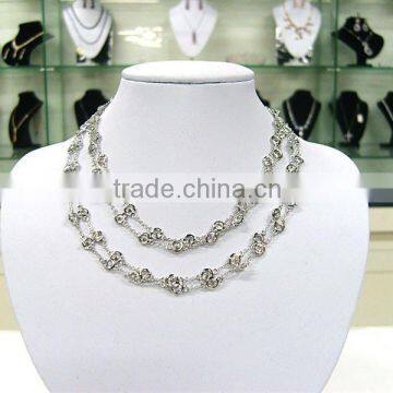 wedding dinner necklace/cubic zircon jewelry/brass