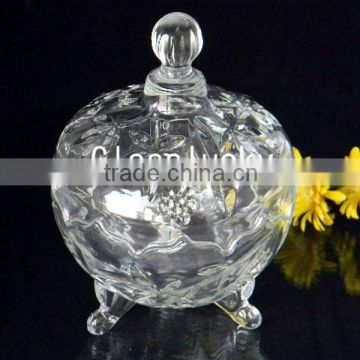 Unique design glass halloween candy bowls with glass lid wholesale