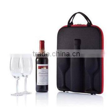 2015 custom designed leather wine glasses carrying case