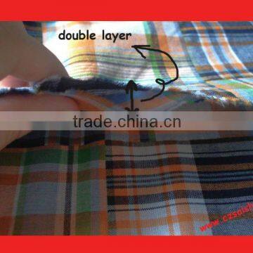 100 cotton double layer muslin check fabric