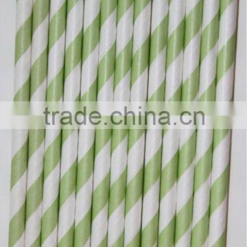 Light Green Striped Paper Straws striped Stripy Stripey Stripe Paper Drinking Straws, 33 colors ,Cake Pop Sticks