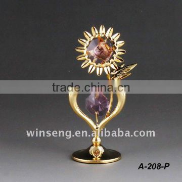 High Quality 24k gold plated decorative sunflower