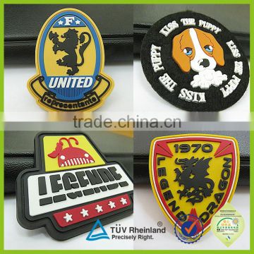 Customized silicone soft decorative clothing patches 3d garment pvc patch