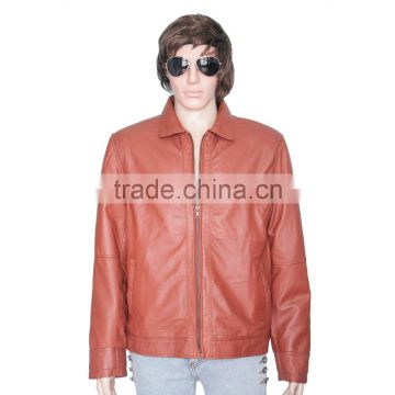 TAN BROWN SHORT BODY LEATHER JACKET