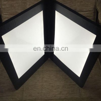 white Color rechargeable Magnetic Acrylic leather material Restaurant hotel double side lighting LED  Menu
