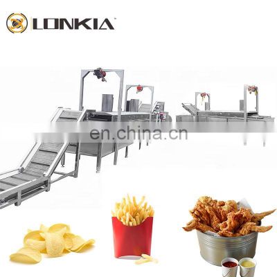 Automatic frying potato chips machine chicken fryer machine chips frying machine popcorn onion ring maker high automation