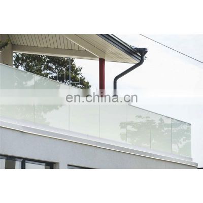 Interior exterior indoor outdoor 10mm thick frameless frosted glass balcony railings