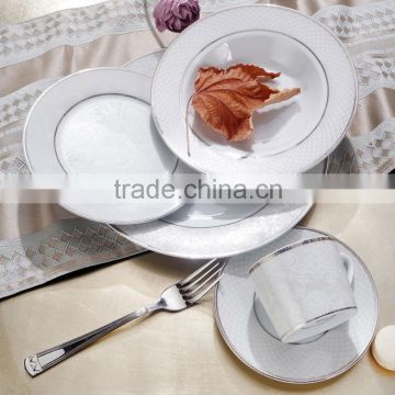 new bone china porcelainware with sliver rim wholesale dinnerware with decal purchase from china supplier