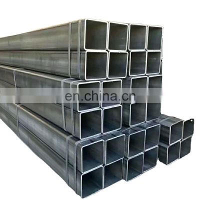 China supply Q195 low carbon black steel hot dip galvanized coating square tube/rectangular hollow tubular steel pipe