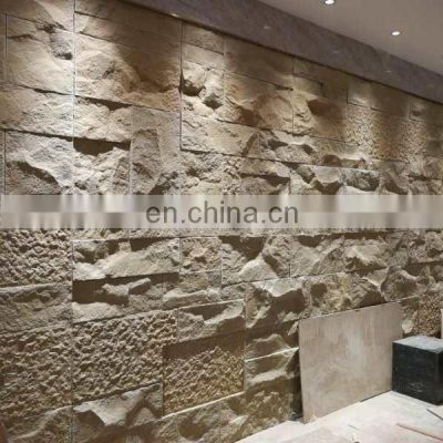 Sichuan factory sale courtyard wall beige sandstone natural surface stone wall panels
