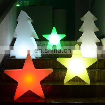 led plastic star /Battery fancy Led Bright floor lights Outdoor light Christmas Tree Ornaments topper Light
