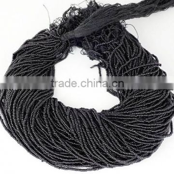 20 Strands Black Spinel Glass Seed Beads Gemstone Rondelle 2-2.5mm 12.5" long Strand,Jewelry Making Hydro Beads Strand