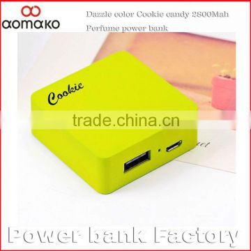 W208 cookie power bank 2800 2000MAH polymer or li-ion external battery charger OEM gifts power bank