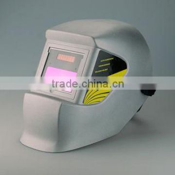 Professional users helmet with solar powered automatic shading facilities