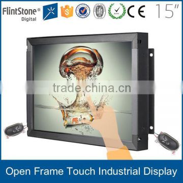 15 inch frameless LCD monitor,open frame POS USB touch screen monitor,frameless LCD industrial display touch screen