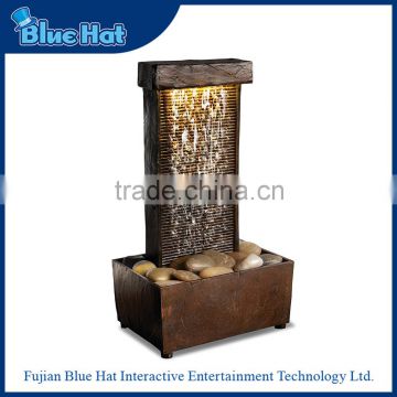 Slate tower artificial indoor water fountain with LED light