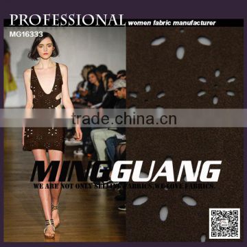 Fashional young lady's100% polyester punching suede fabric hot sell in Europe