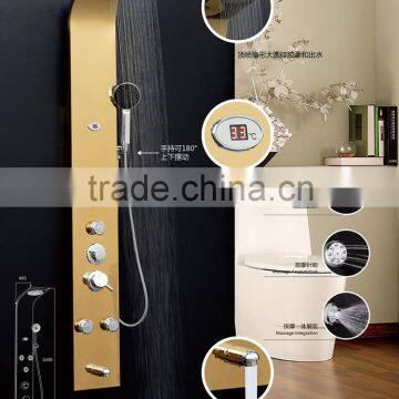 taps and showers 304 stainless steel golden panel set shower column Y-074