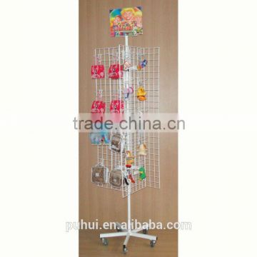 wire mesh floor spinning display fixture with quality gurantee