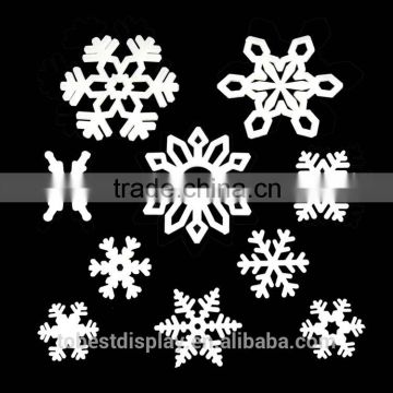 HOT SALE Custom milk white snow flake, plexiglass snow flakes for Chirstmas decoration
