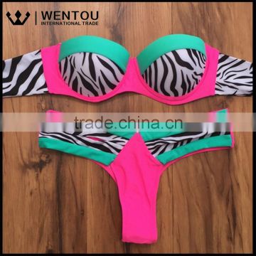Summer Push Up Beach Print Leopard Bikini Swimwear 2016