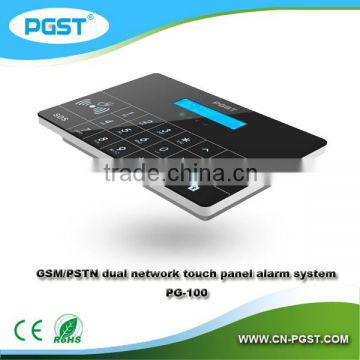 GSM+PSTN Dual network alarm system PG-100, RFID tag, touch panel, CE&ROHS