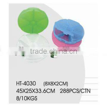 Round 6 compartment Pill Box/small round plastic boxes