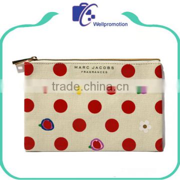 Wellpromotion canvas zipper cosmeitc pouch with customized logo print