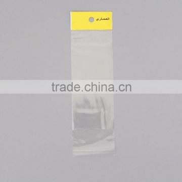 Customized Printing Header Card Plastic OPP Bag With Selfseal Strap