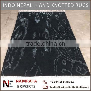 Modern Design Indo Nepali Hand Knotted Art Silk Carpets & Rugs