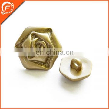 nickle free spraying gold color abs rose flower button for coat