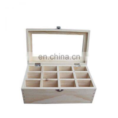 Hot Sale Custom Unfinished Wooden Box Compartments For Tea