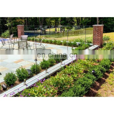 Balustrades design stainless steel glass railing spigot pool fence with safe door