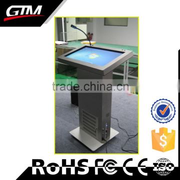 27" Multimedia Information Kiosk Totem Display Customized Lift Up Down System Windows All In One Touch Computer Digital Podium