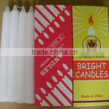 Carton packed paraffin wax white household candle