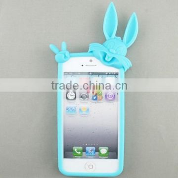 for apple iphone 4 4s 5g silicone case,cartoon silicone rabbit case for iphone 5" case,factory phone case
