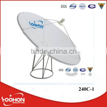 Global big 2.4m c band satellite dish antenna