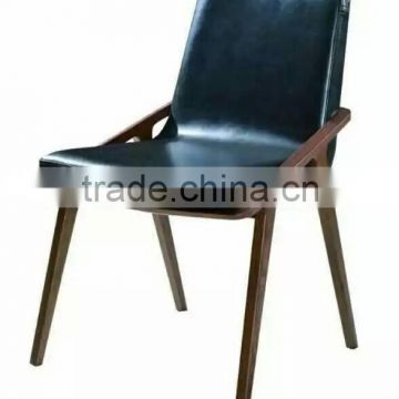 Antique wood dining chair for restaurants with leather 2015 new design furniture