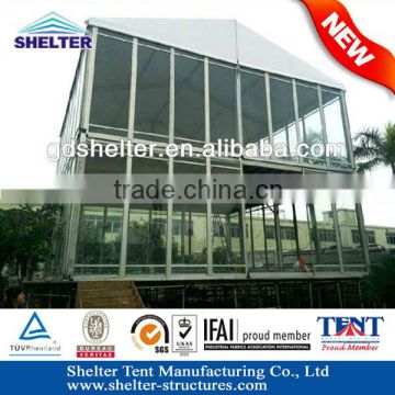 Two Level Tent Glass Wall Western Building Tent 25x50