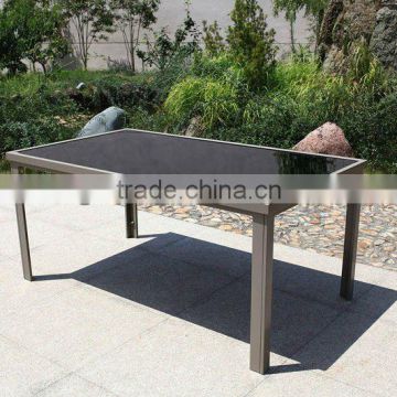 Aluminium glass rectangular dining table