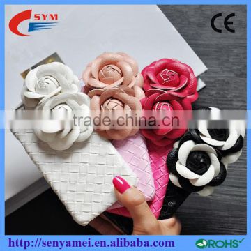 new arrival flowers luxury pu leather cover for iphone 6 4.7