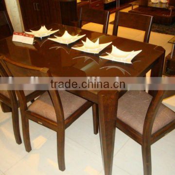 Wooden glass top dining room furniture