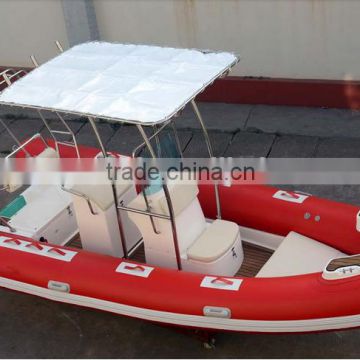 5.2m red fiberglass boat made in China with CE certification for water sport