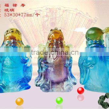 Wholesale Colorful Colored Glaze Crystal Luky buddha statues