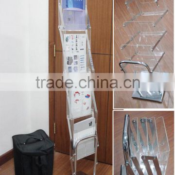 Folding double-side Brochure Stand, double sides brochure holders, A4 Aluminum Brochure holder