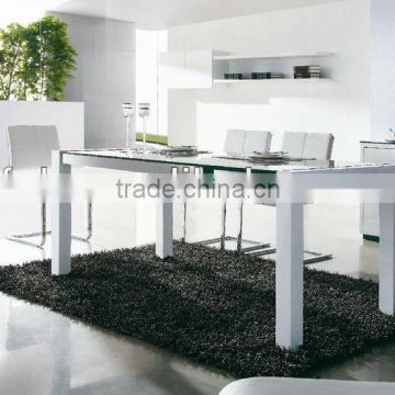 Extension dining table, modern dining room table, extension table, lacquer dining room furniture set(FOH1602 dining table)
