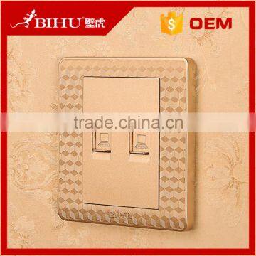 BIHU golden single double female wifi data internet rj45 connector socket